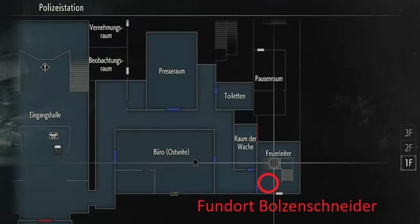 Resident Evil 2 Fundort Bolzenschneider