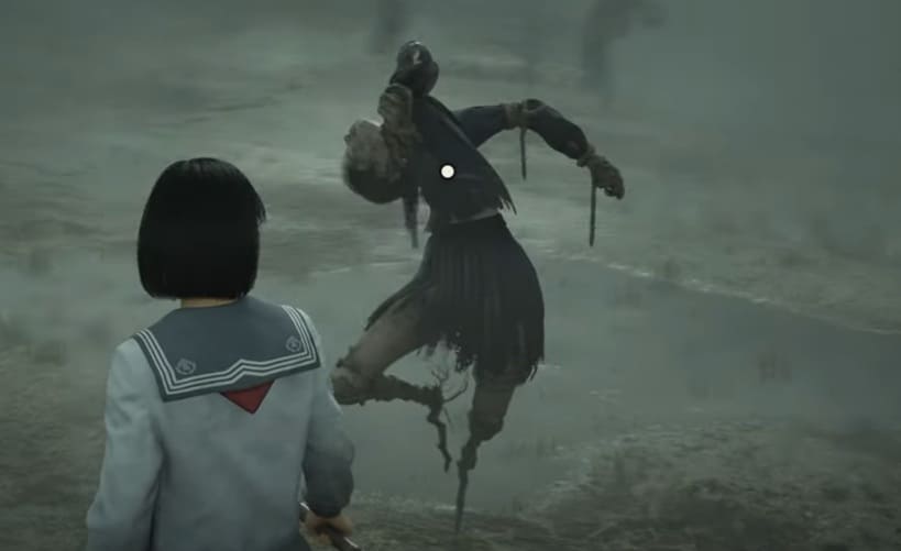 Die weibliche Vogelscheuche der 1. Gruppe auf dem Schwierigkeitsgrad "Verloren im Nebel"