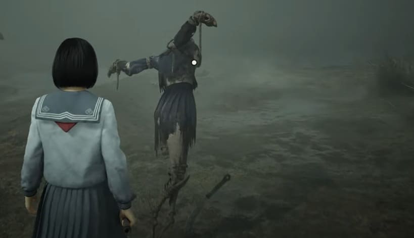 Die weibliche Vogelscheuche der 2. Gruppe auf dem Schwierigkeitsgrad "Verloren im Nebel"