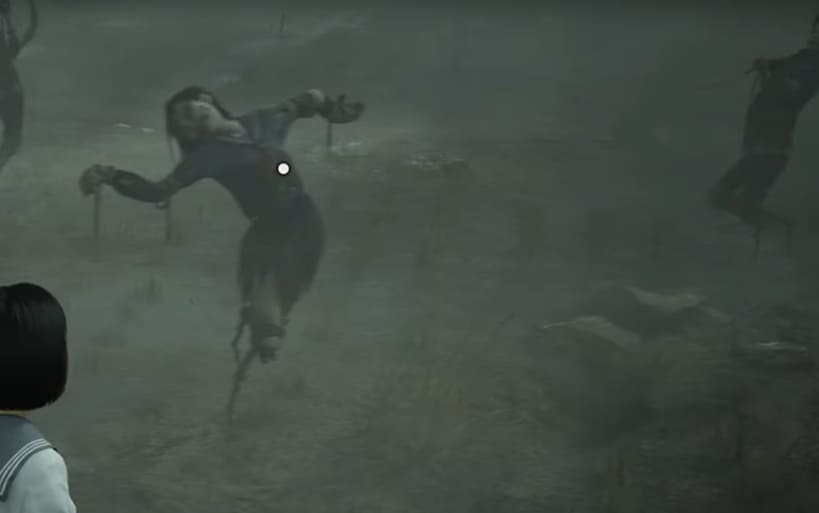 Die weibliche Vogelscheuche der 4. Gruppe auf dem Schwierigkeitsgrad "Verloren im Nebel"